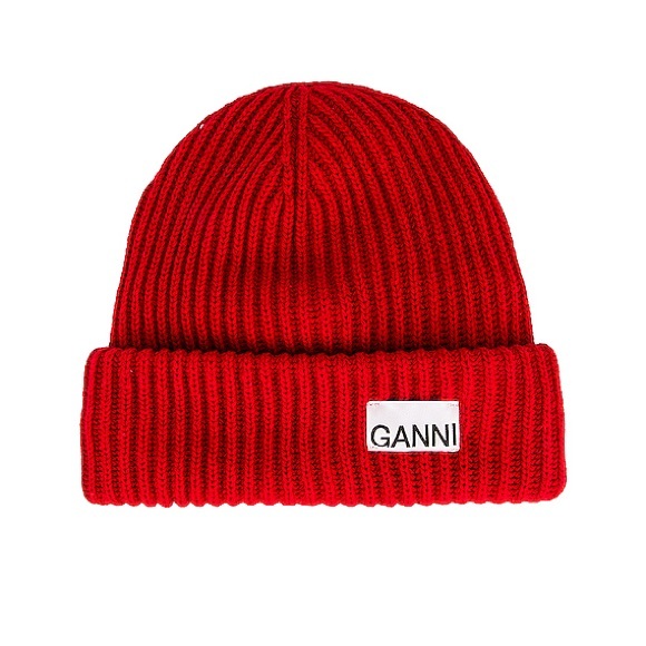 Ganni Accessories - Ganni Red Knit Beanie